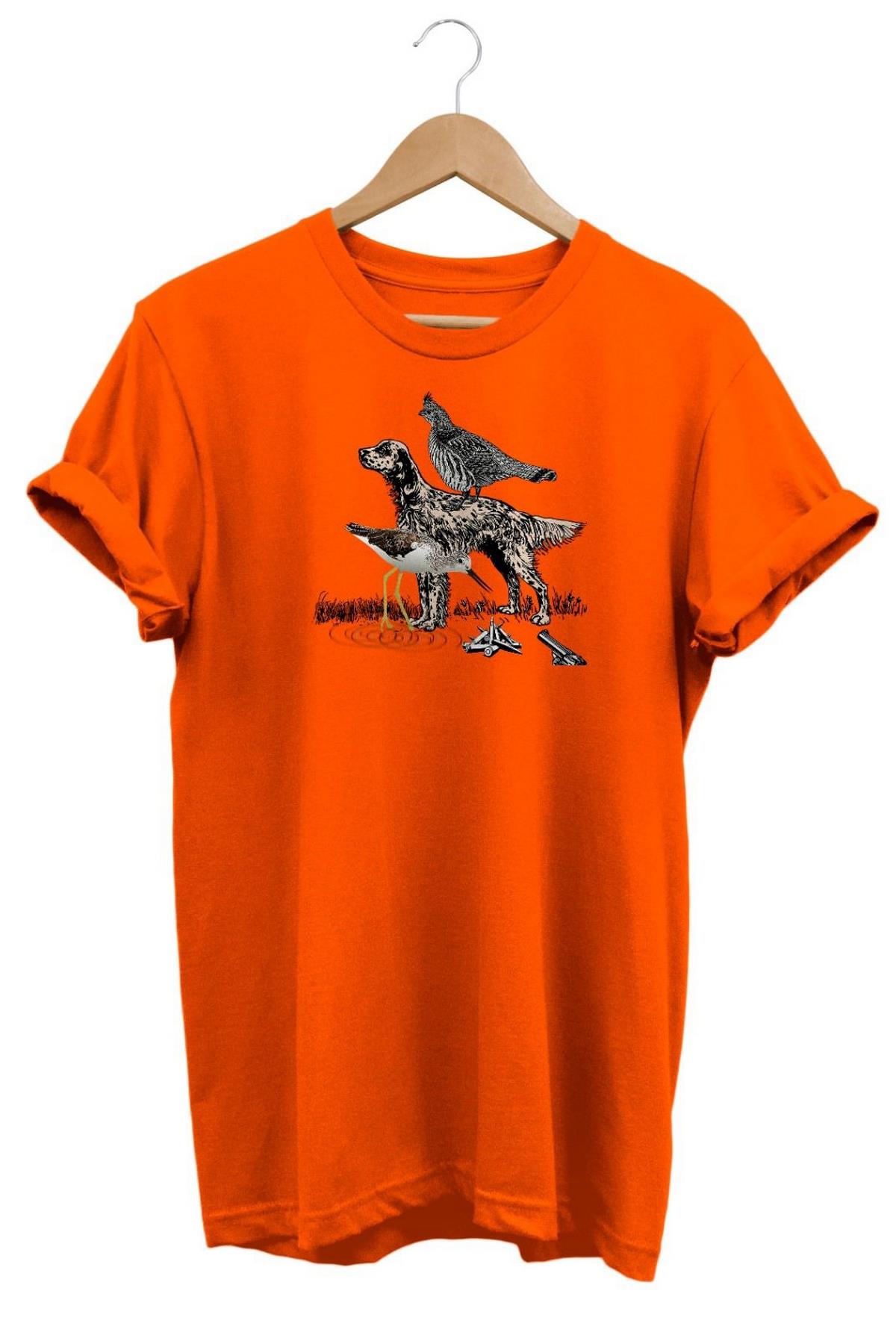 Widi Hunting Baskılı T-Shirt Turuncu