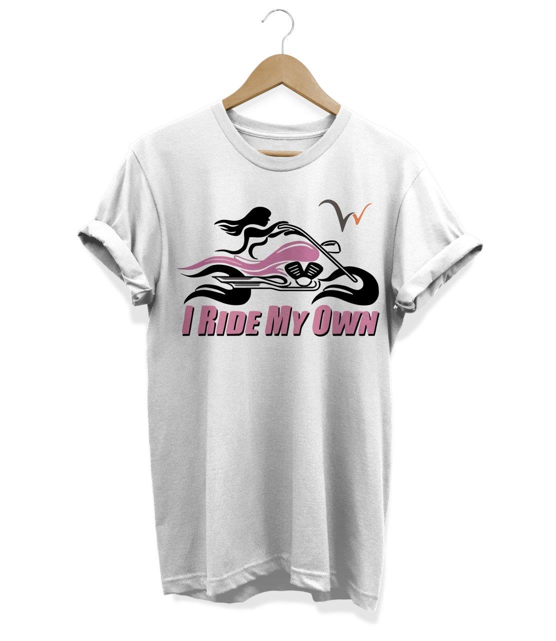 Widi I Ride My Own Baskılı T_Shirt Beyaz
