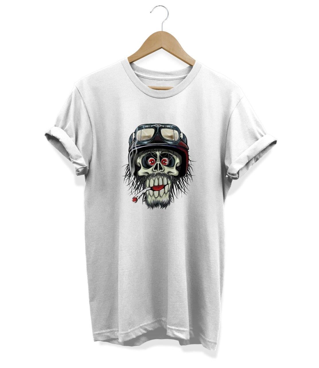 Widi İskelet Baskılı T-Shirt Beyaz