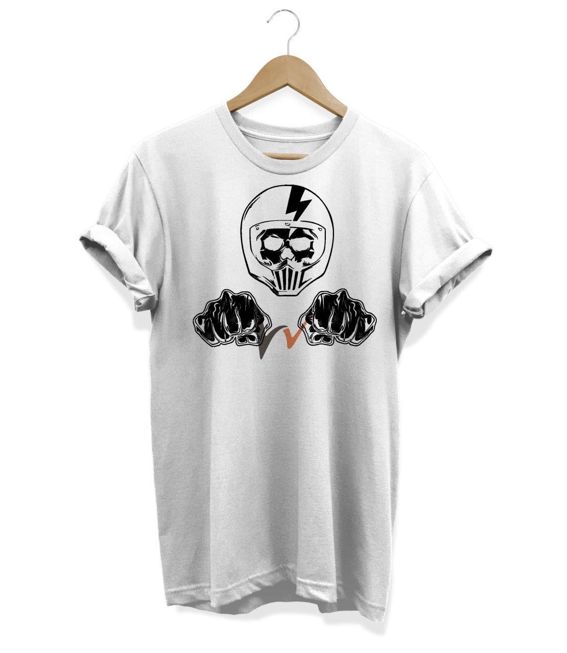 Widi İskelet Baskılı T_Shirt Beyaz