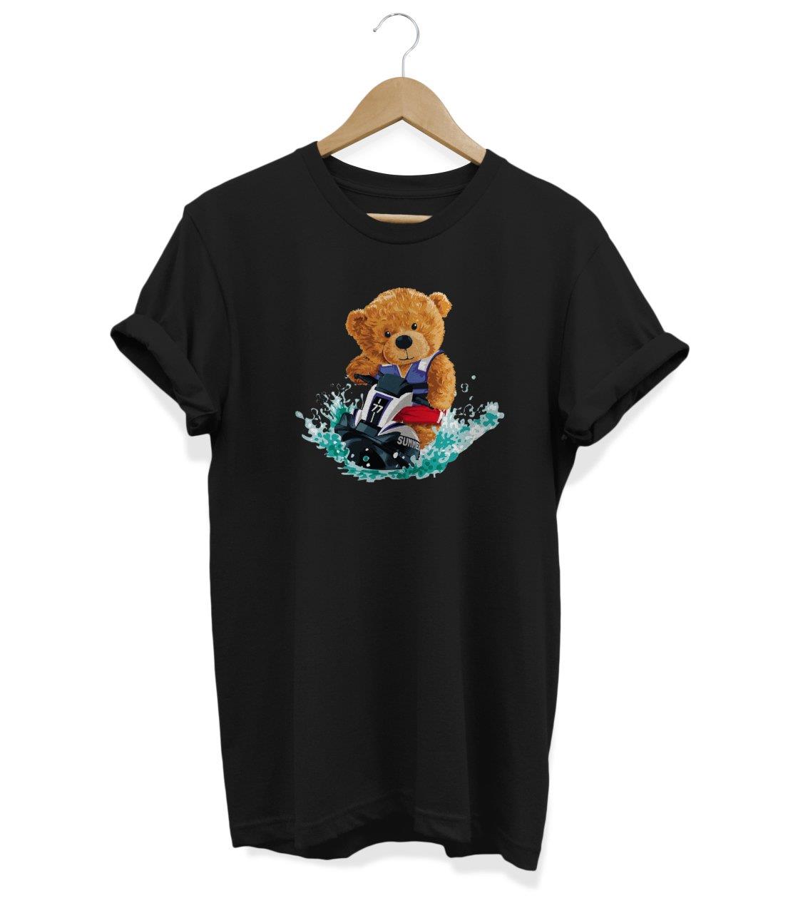 Widi Jetski Ayıcık Baskılı T_Shirt Siyah