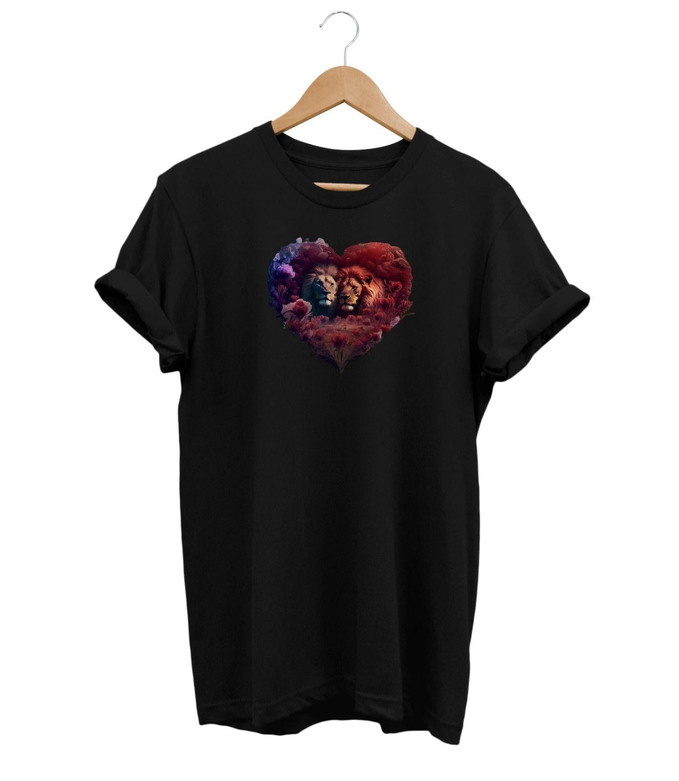 Widi Kalp Baskılı T-Shirt Siyah