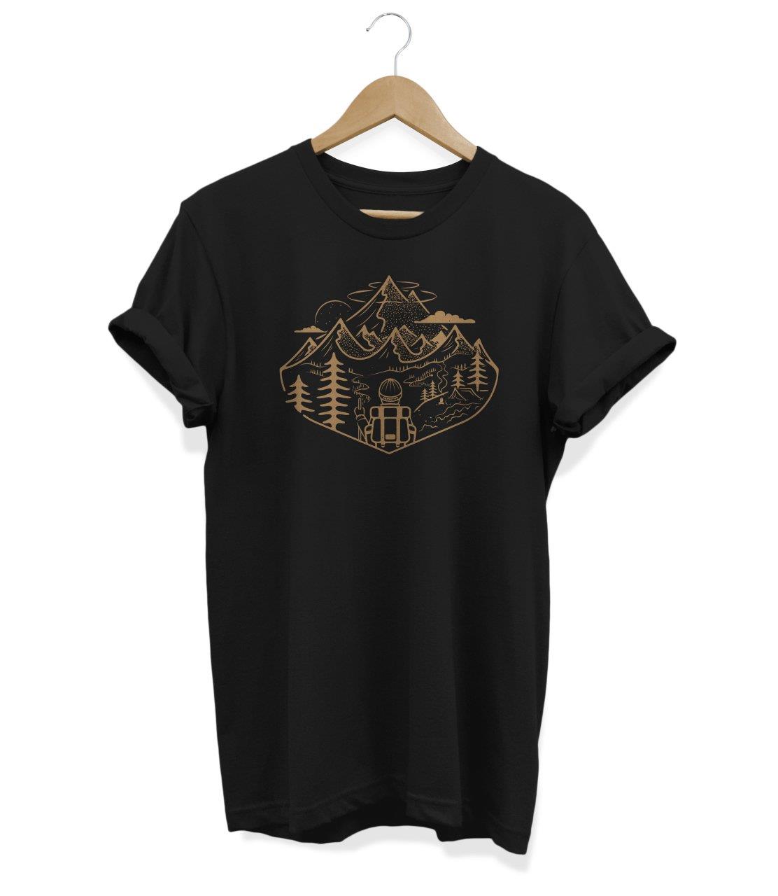 Widi Kampçı Baskılı T-Shirt Siyah