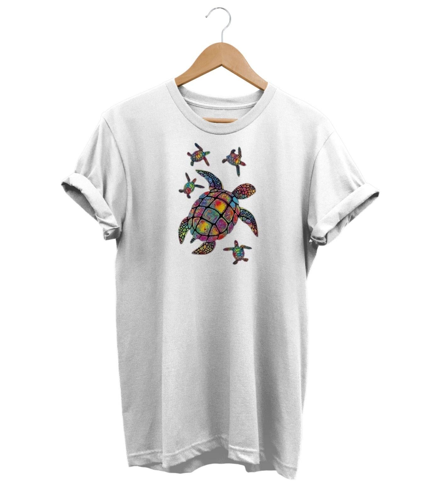 Widi Kaplumbağa Baskılı T-Shirt Beyaz