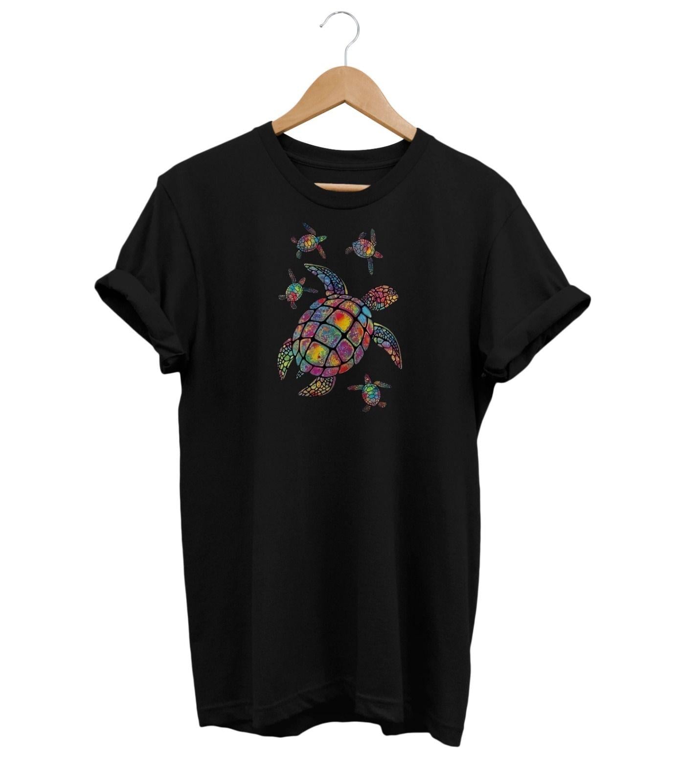 Widi Kaplumbağa Baskılı T-Shirt Siyah
