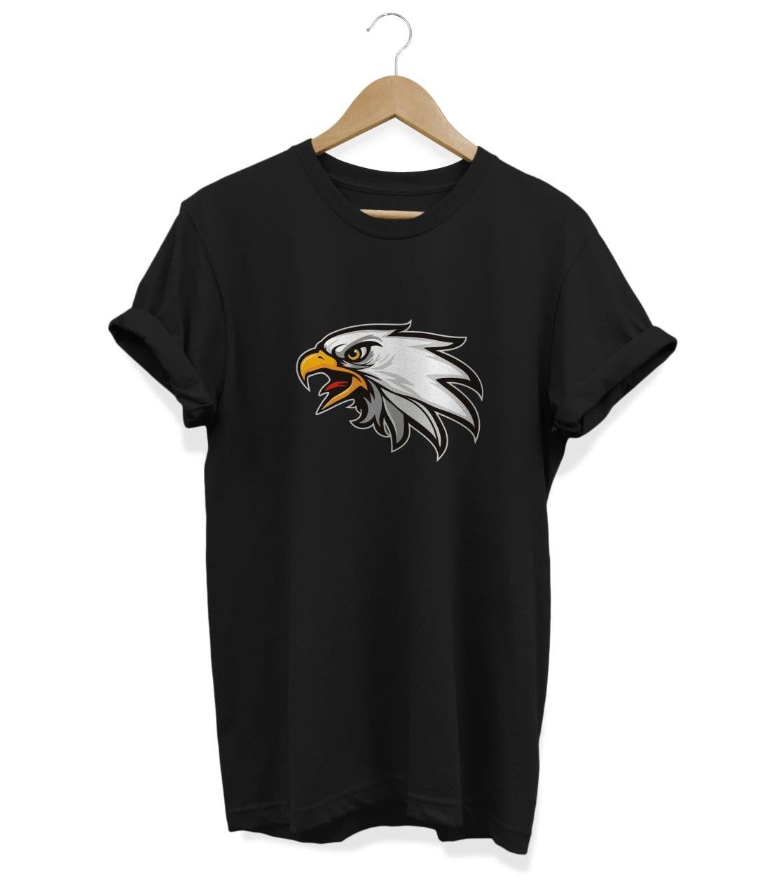 Widi Kartal Baskılı T-Shirt Siyah
