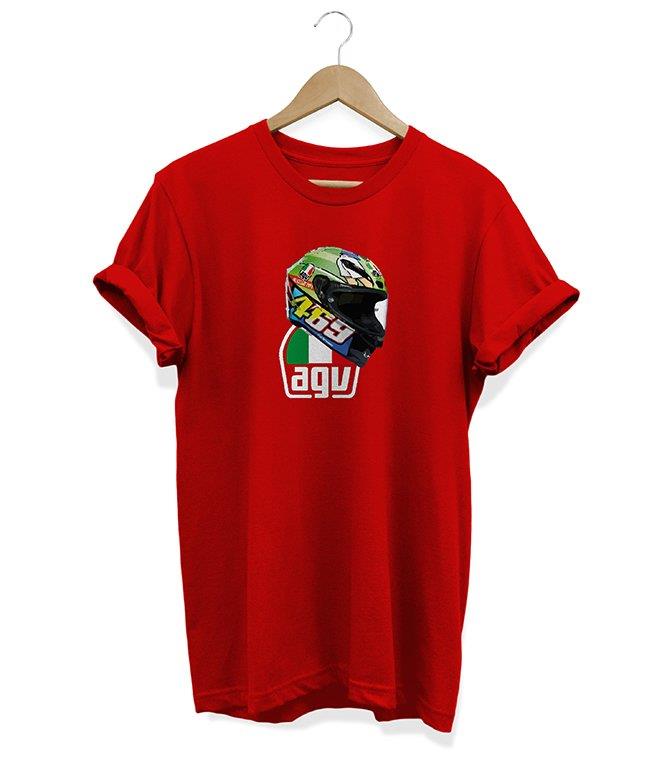 Widi Kask Baskılı T-Shirt Kırmızı