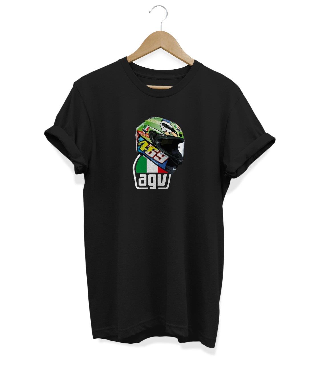 Widi Kask Baskılı T-Shirt Siyah