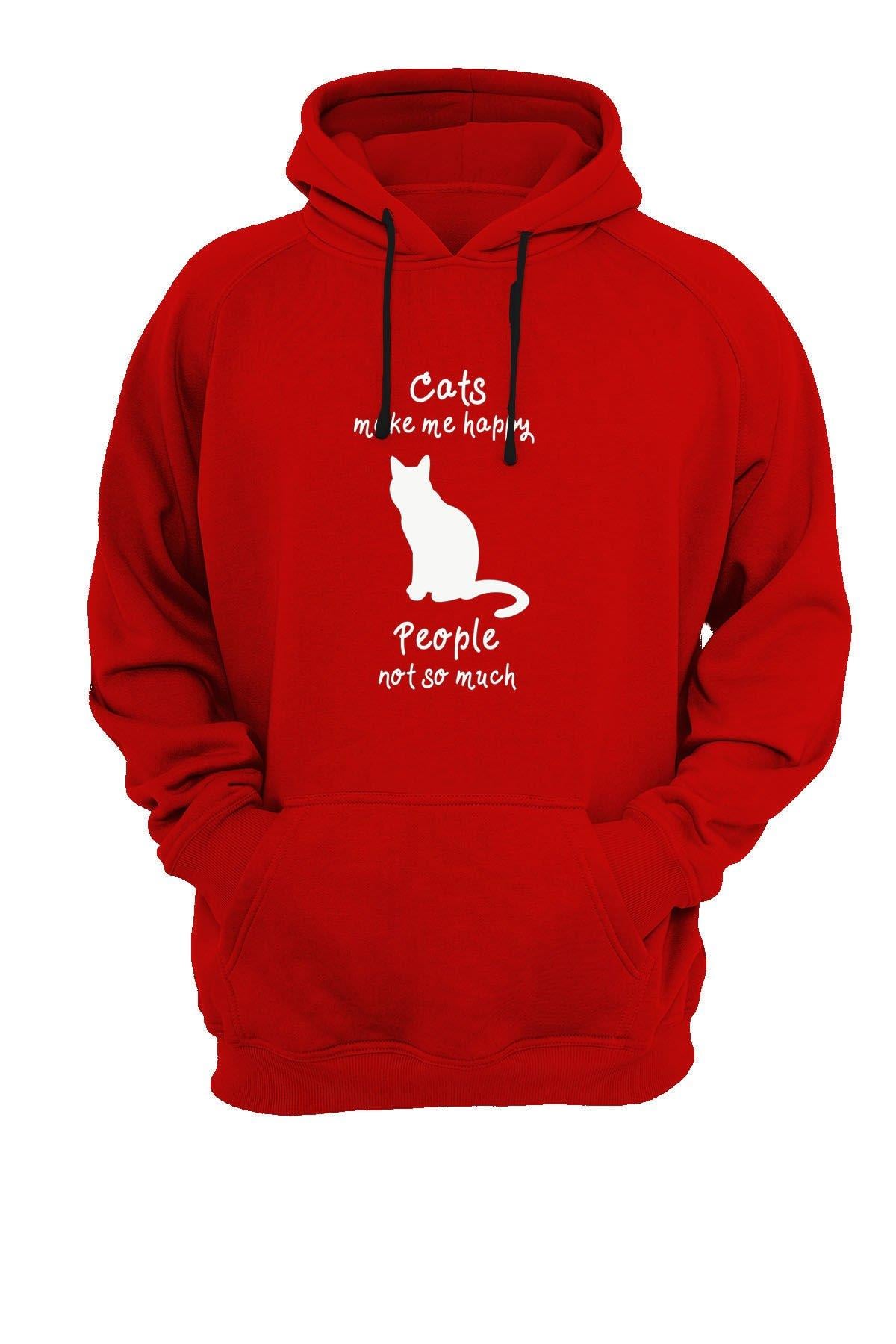 Widi Kedi Baskılı Sweatshirt Kırmızı