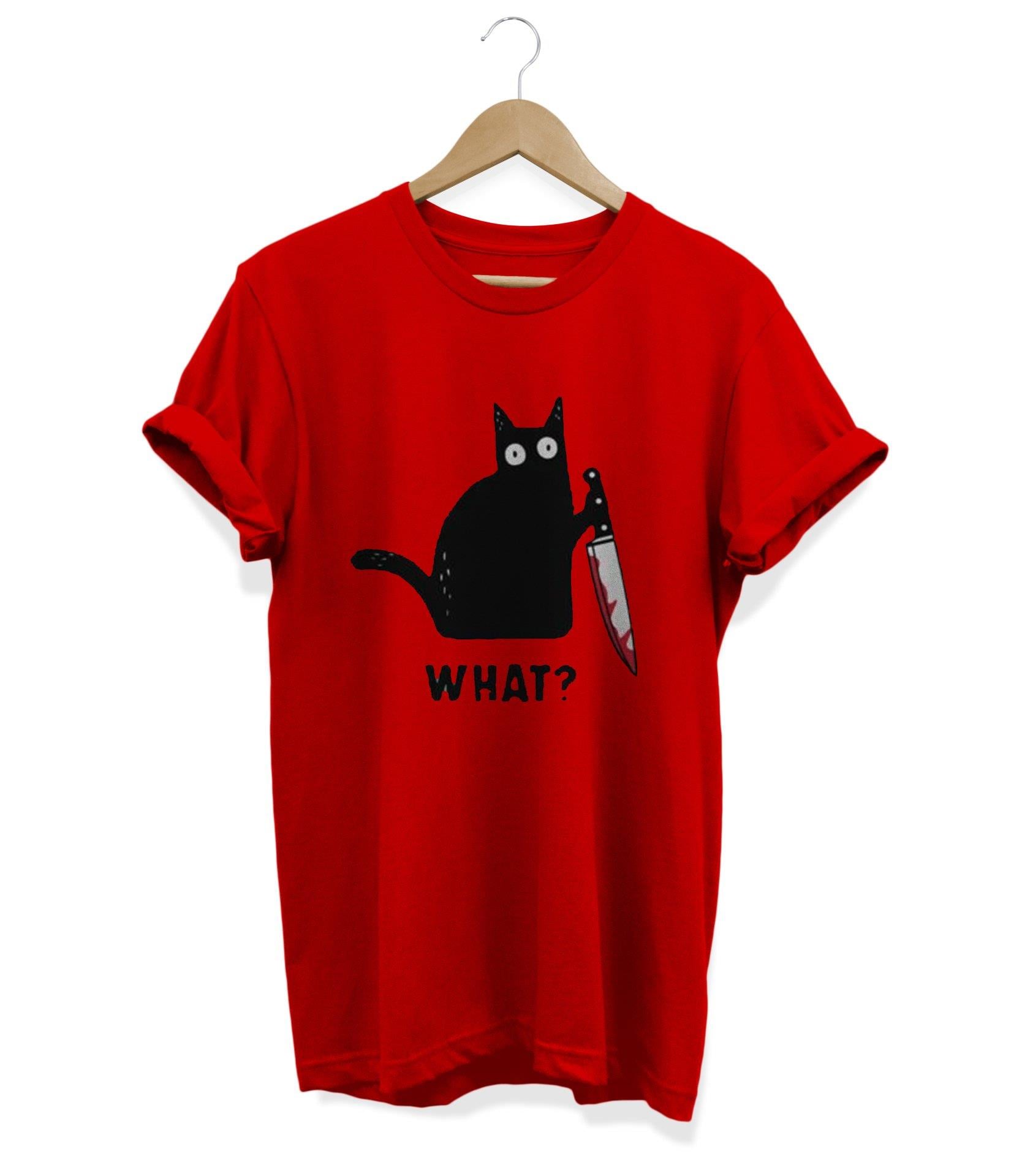 Widi Kedi  Baskılı T-Shirt Kırmızı