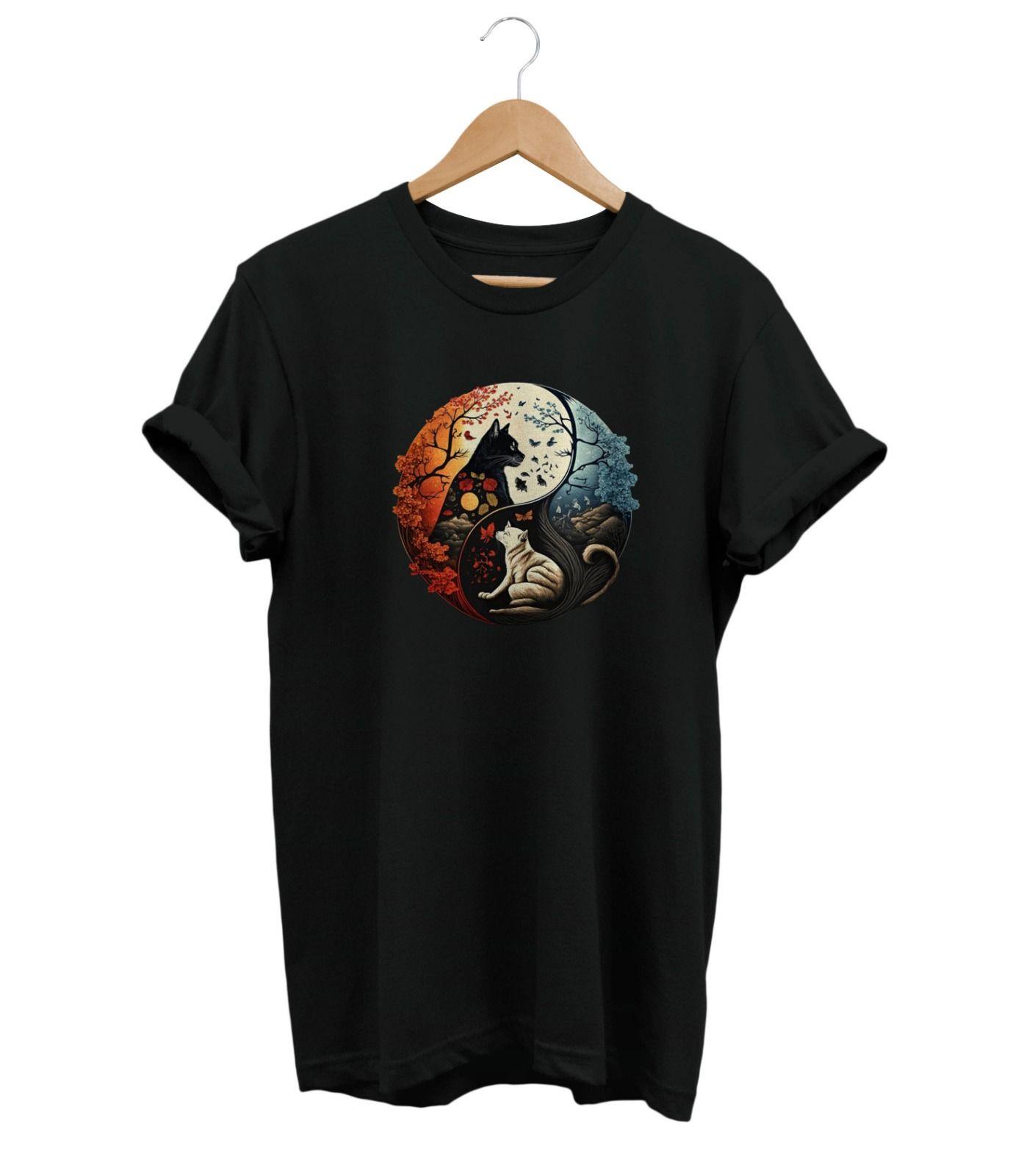 Widi Kedi Baskılı T-Shirt Siyah