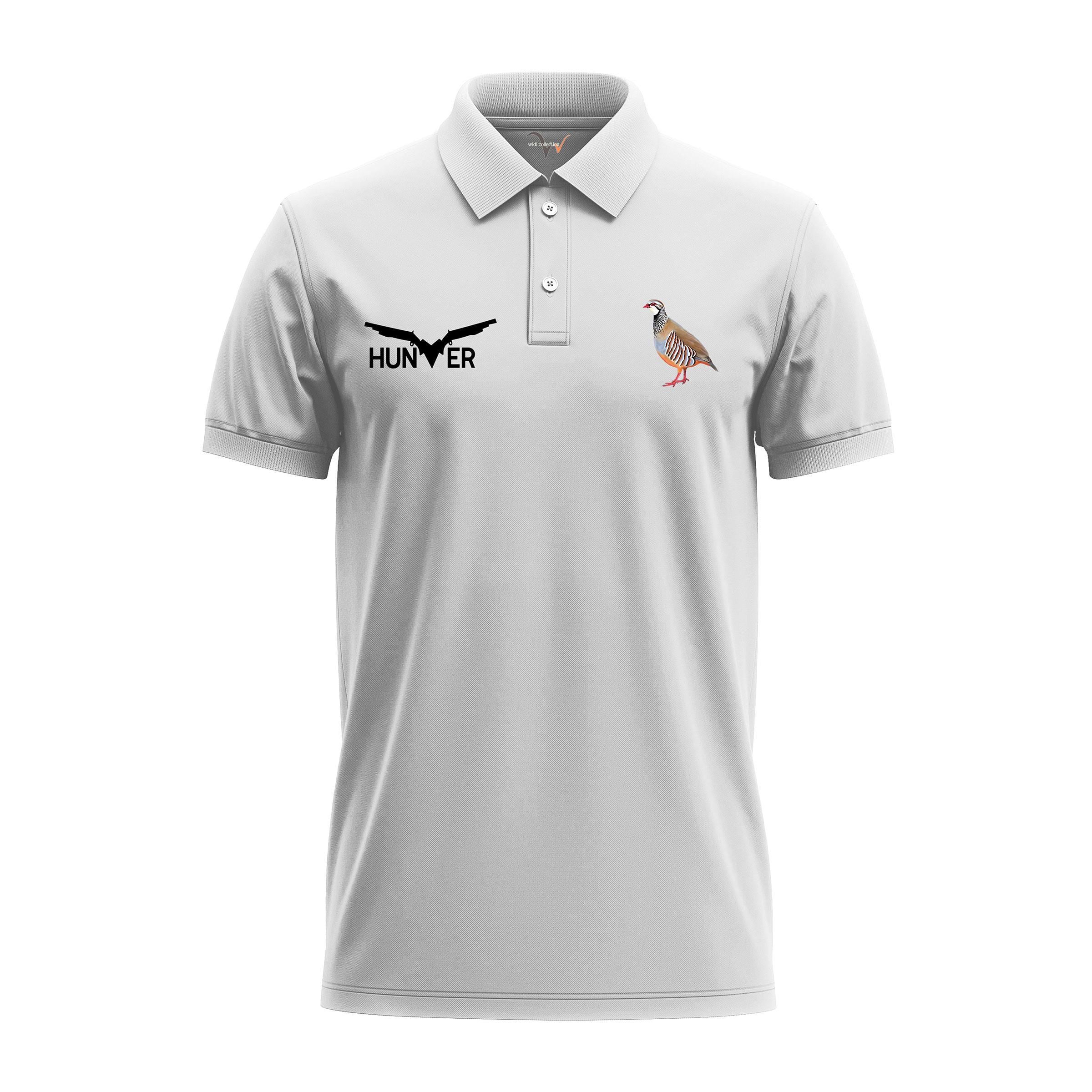 Widi Keklik Desenli Polo Yaka T-Shirt Beyaz