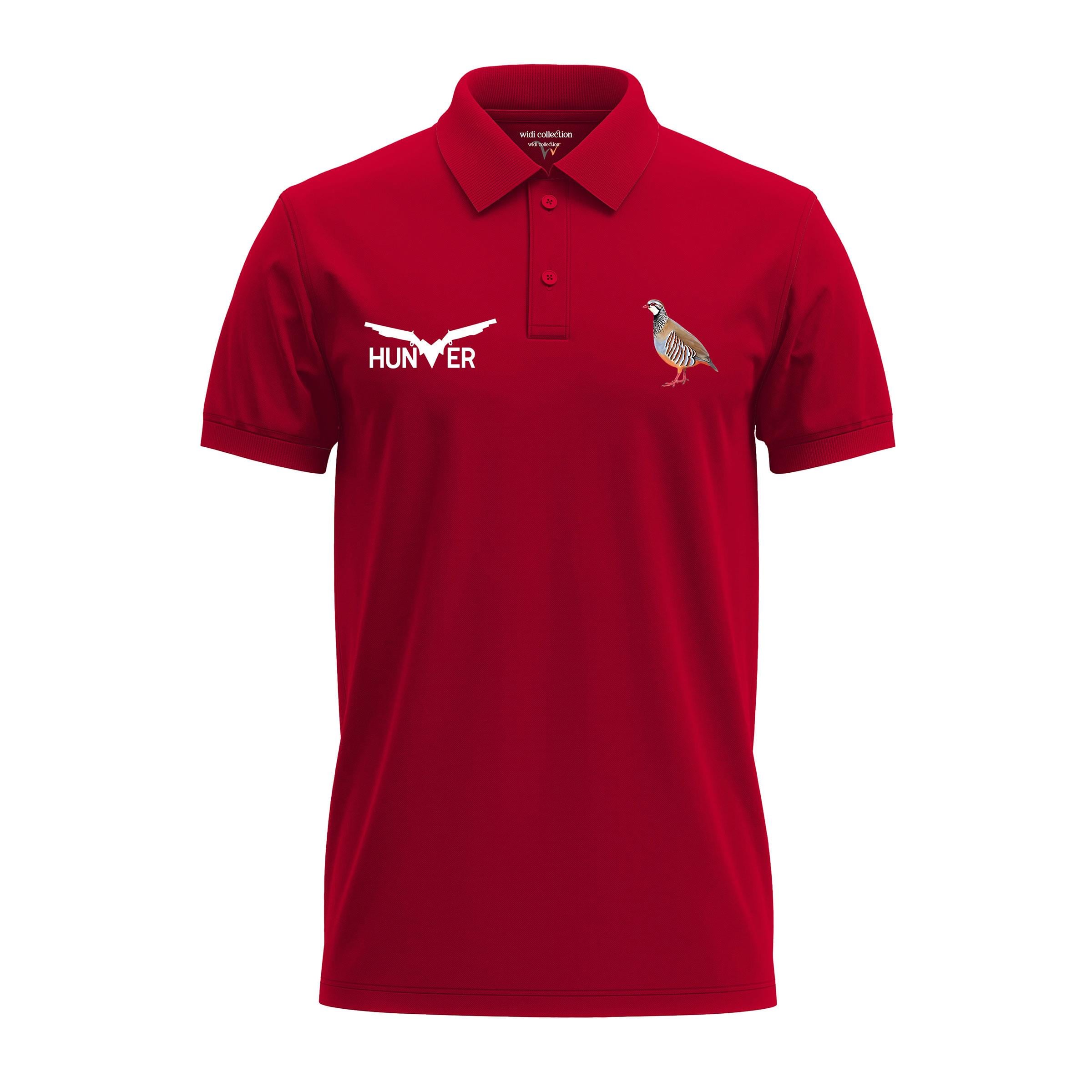 Widi Keklik Desenli Polo Yaka T-Shirt Kırmızı