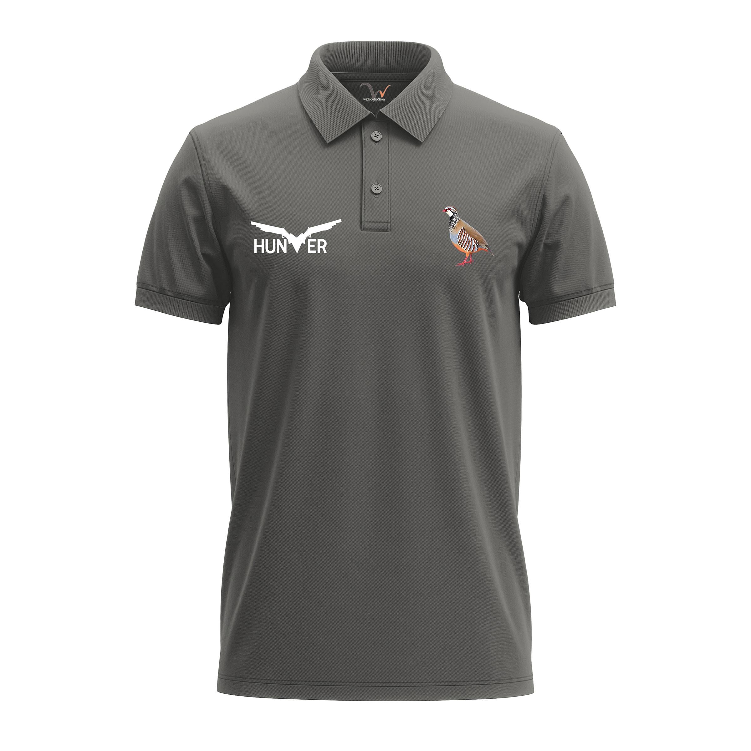 Widi Keklik Desenli Polo Yaka T-Shirt Antrasit