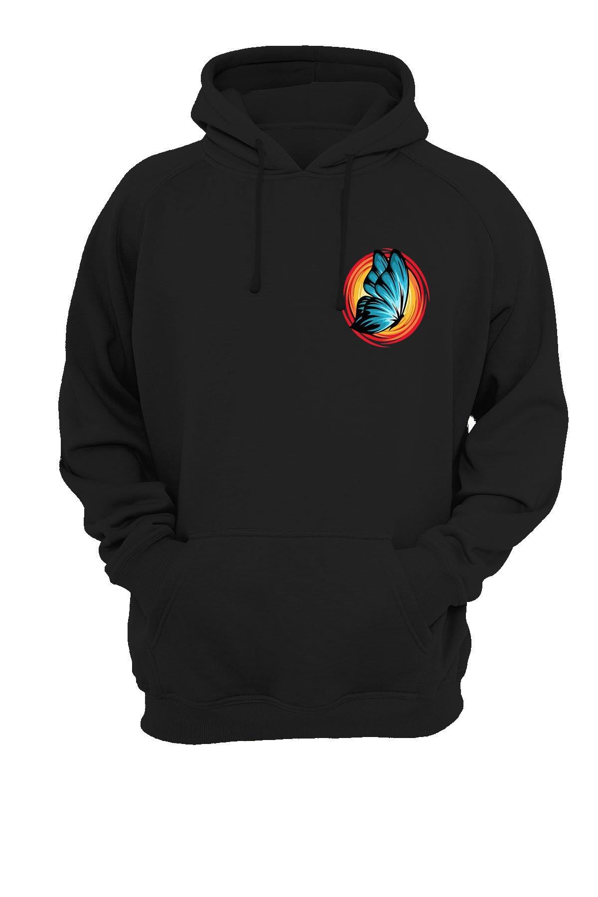 Widi Kelebek Baskılı Sweatshirt Siyah
