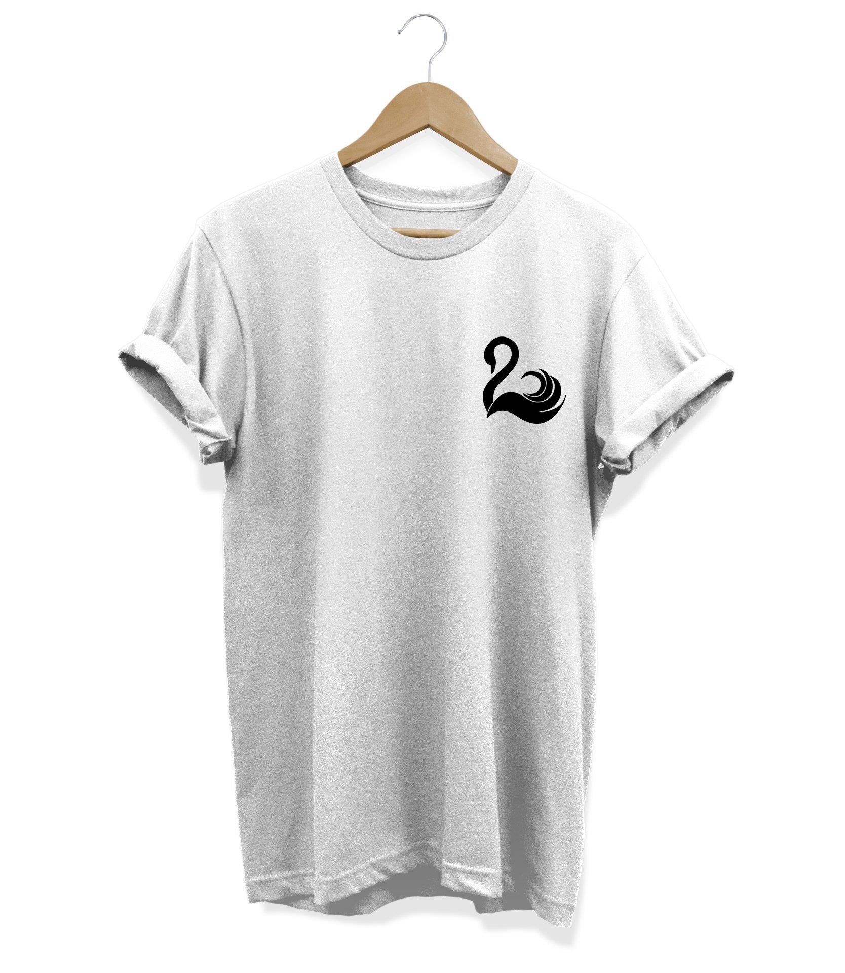 Widi Kuğu Baskılı T-Shirt Beyaz