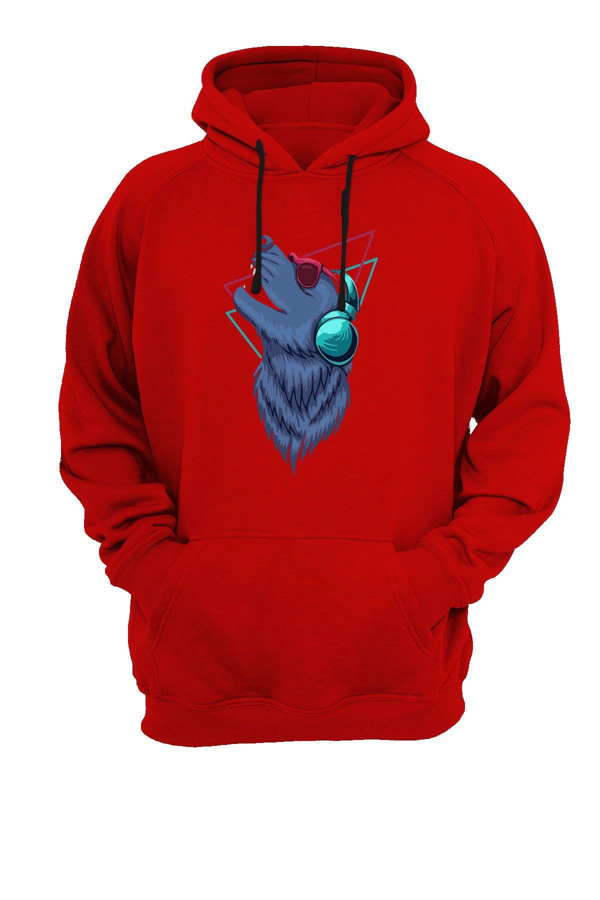 Widi Kurt Baskılı Sweatshirt Kırmızı