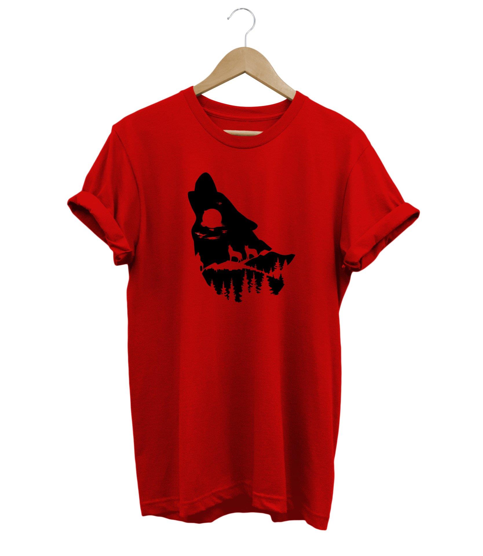 Widi Kurt Baskılı T-Shirt Kırmızı