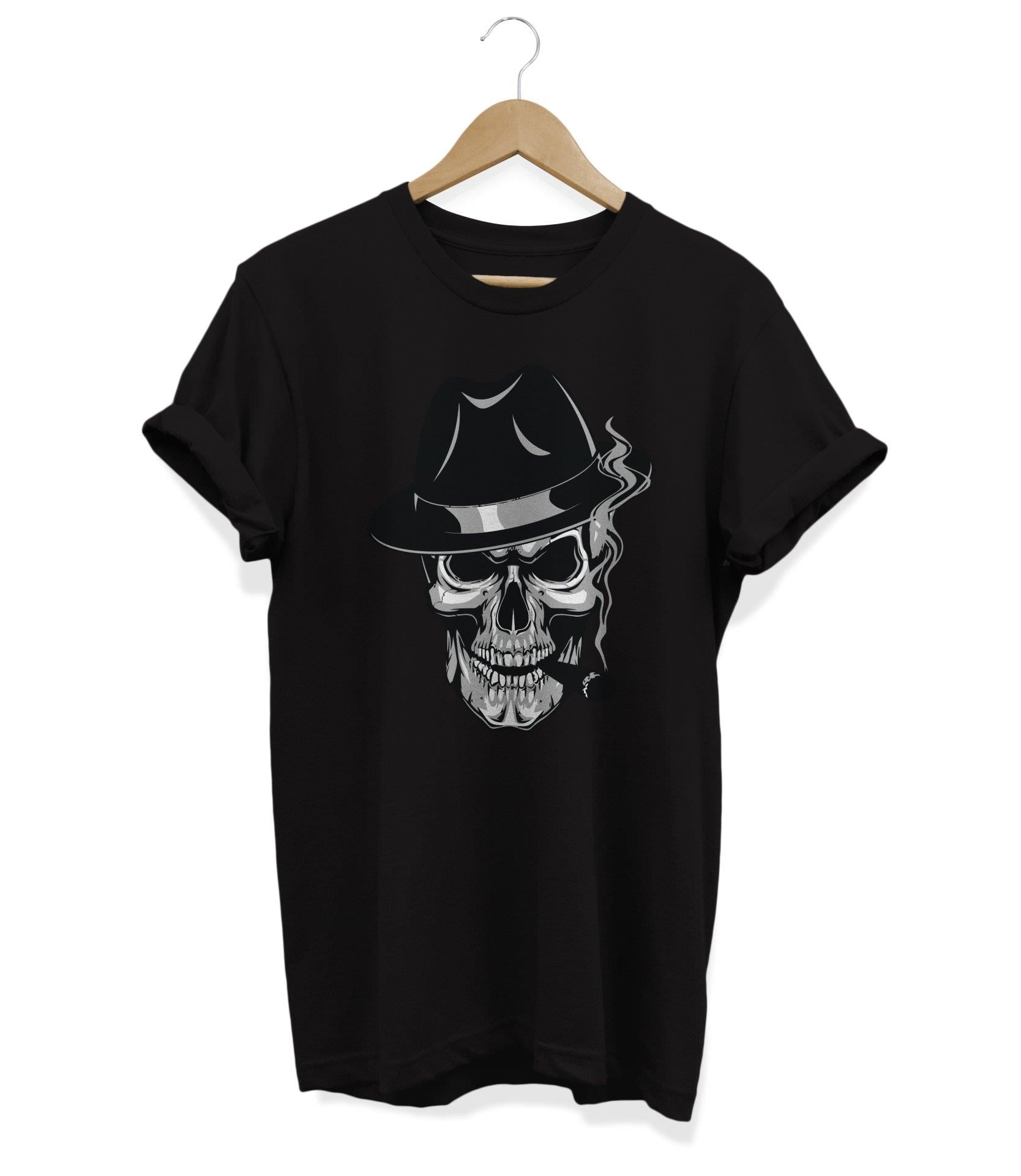 Widi Kurukafa Baskılı T-Shirt Siyah