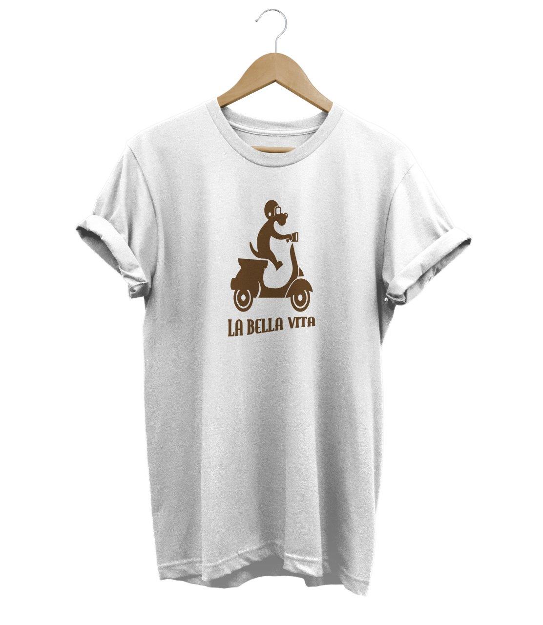 Widi La Bella Vita Baskılı T-Shirt Beyaz
