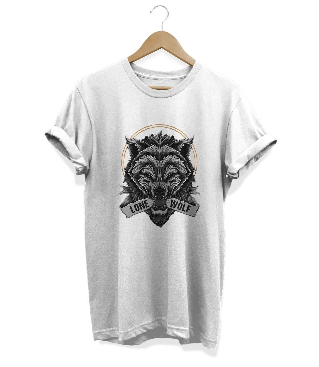 Widi Lone Wolf Baskılı T-Shirt Beyaz