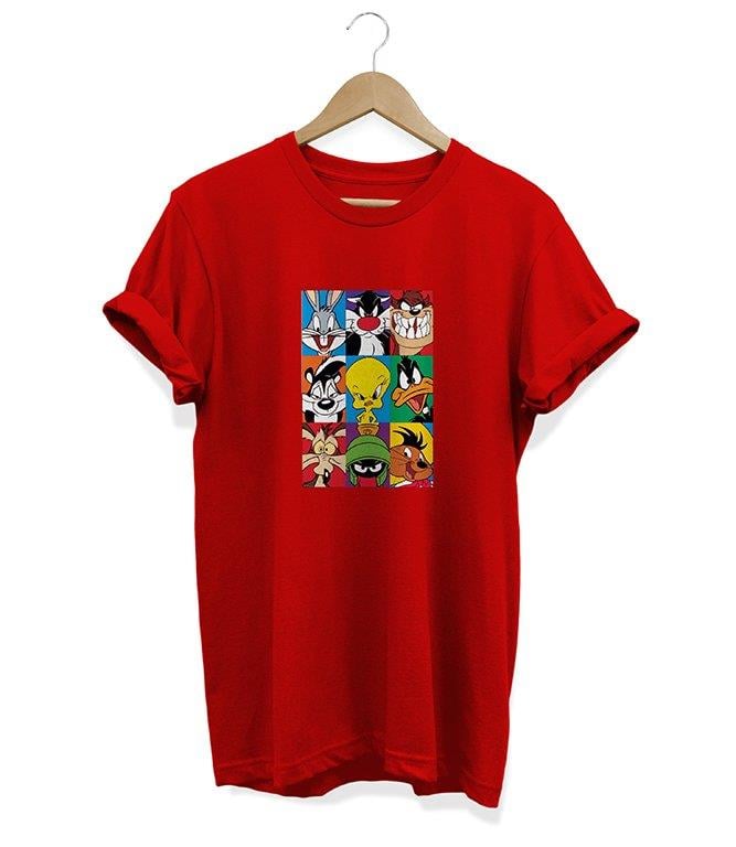 Widi Looney Tunes Baskılı T-Shirt Kırmızı