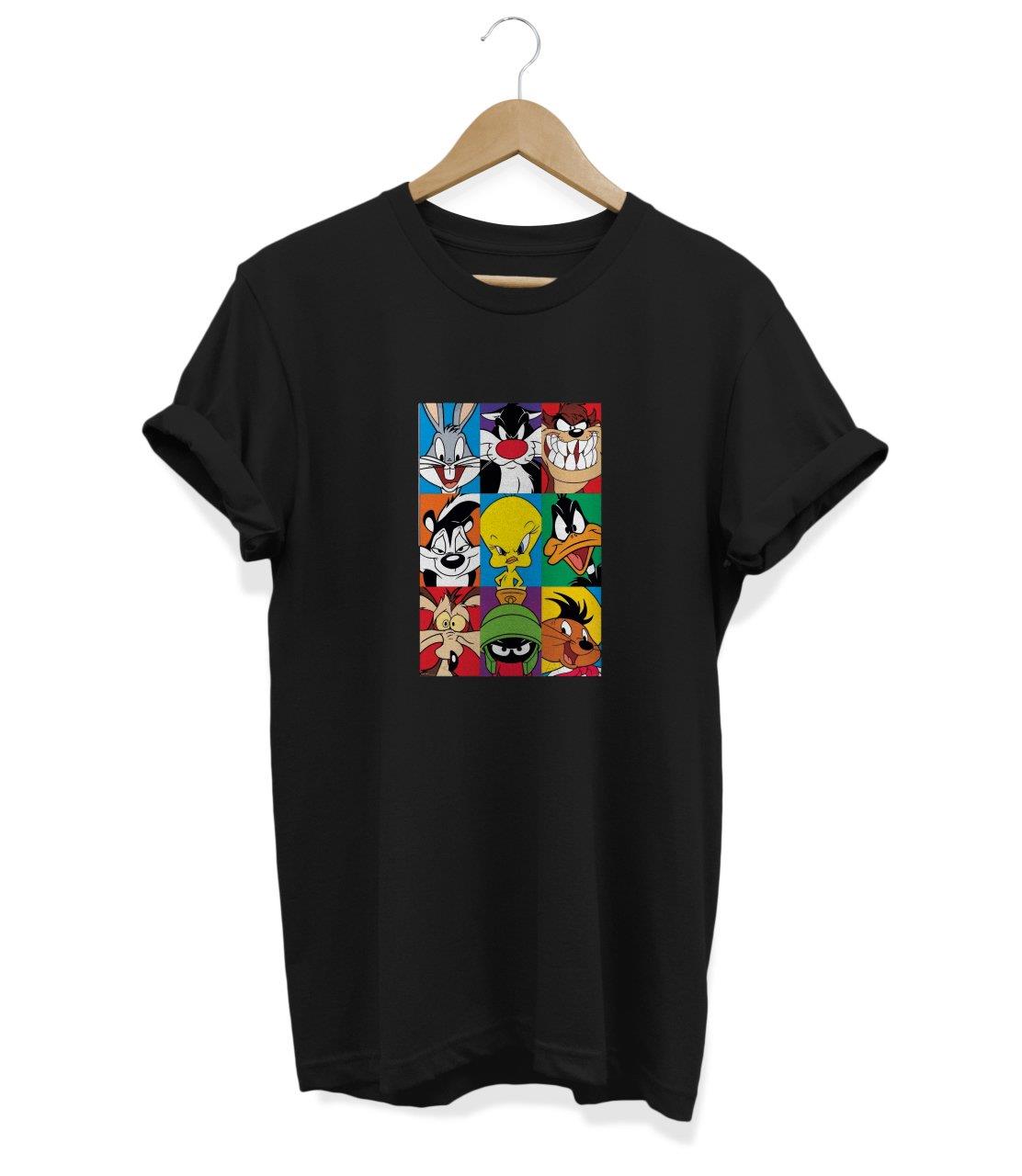 Widi Looney Tunes Baskılı T-Shirt Siyah