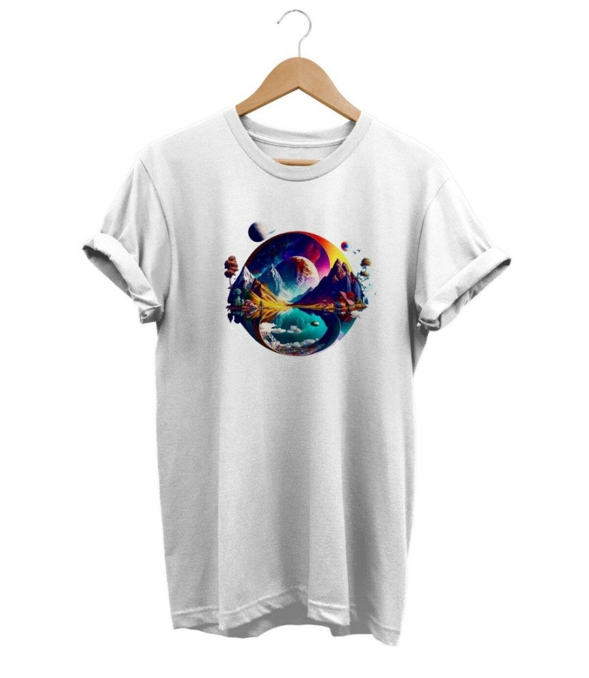 Widi Manzara Baskılı T-Shirt Kırmızı