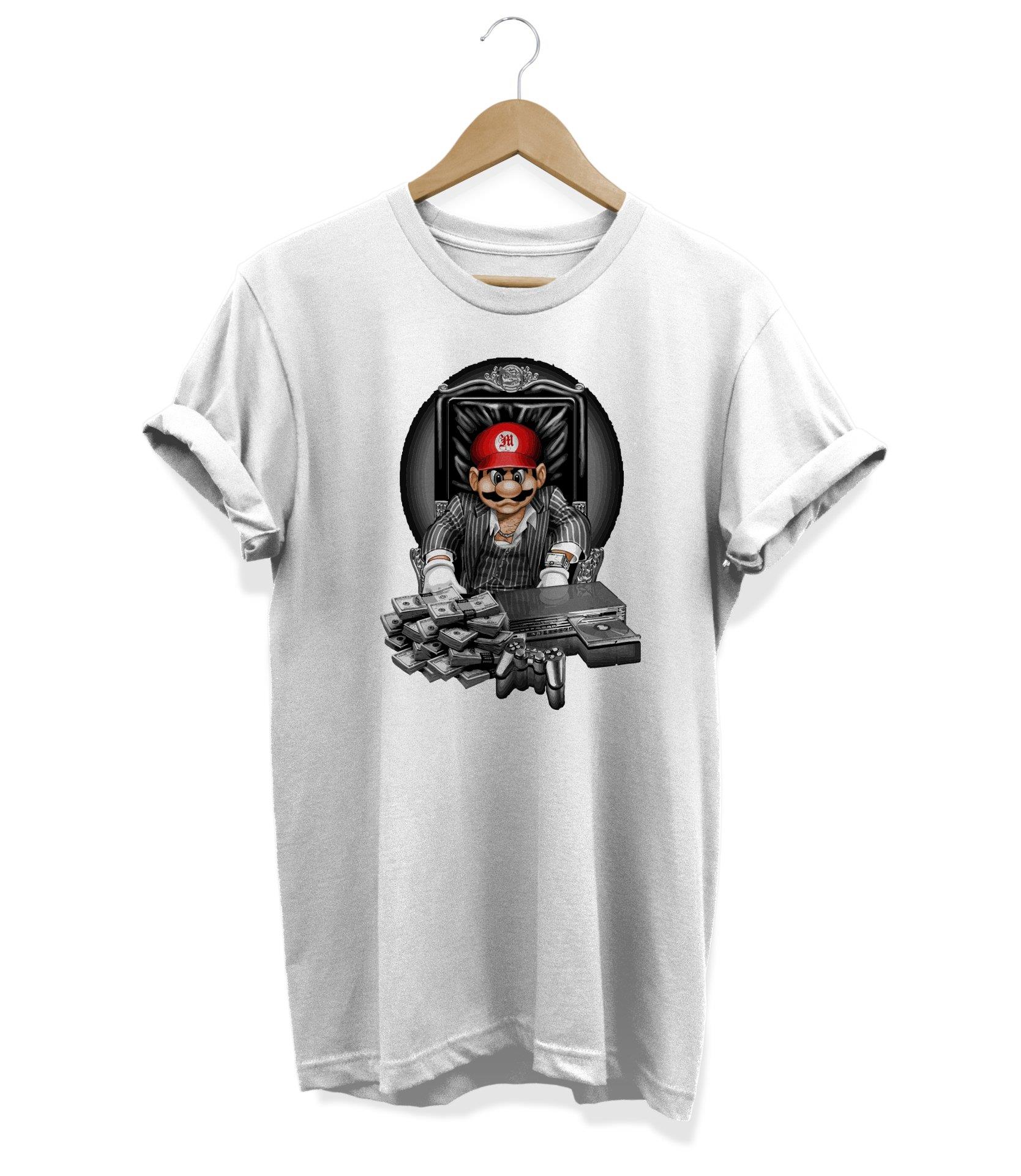 Widi Mario Baskılı T-Shirt Beyaz