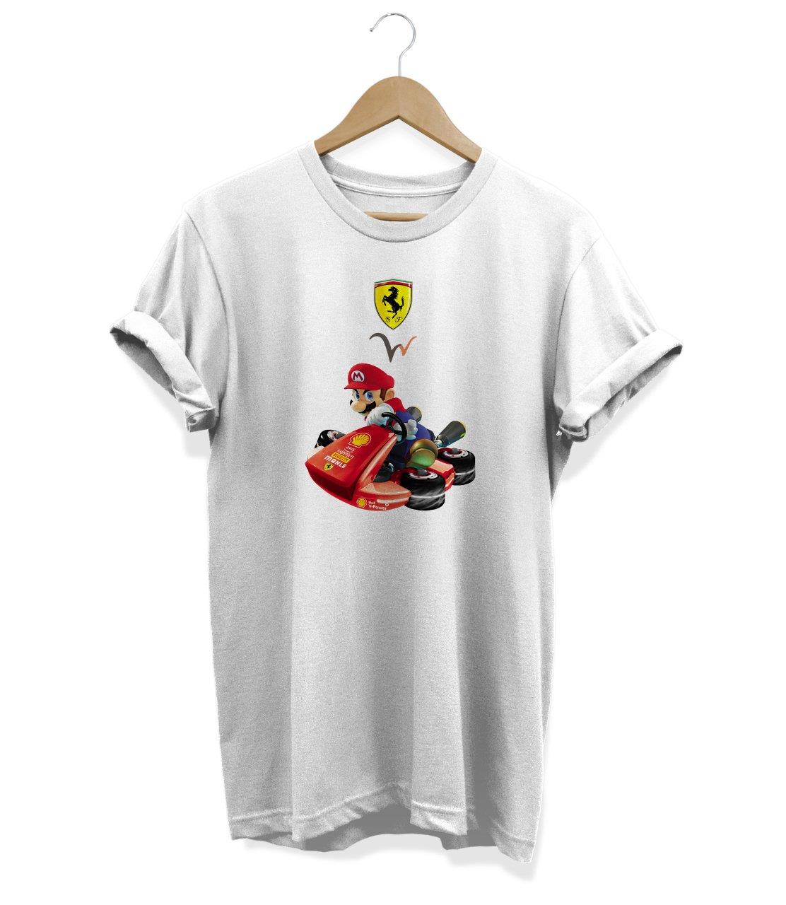 Widi Mario Baskılı T_Shirt Beyaz