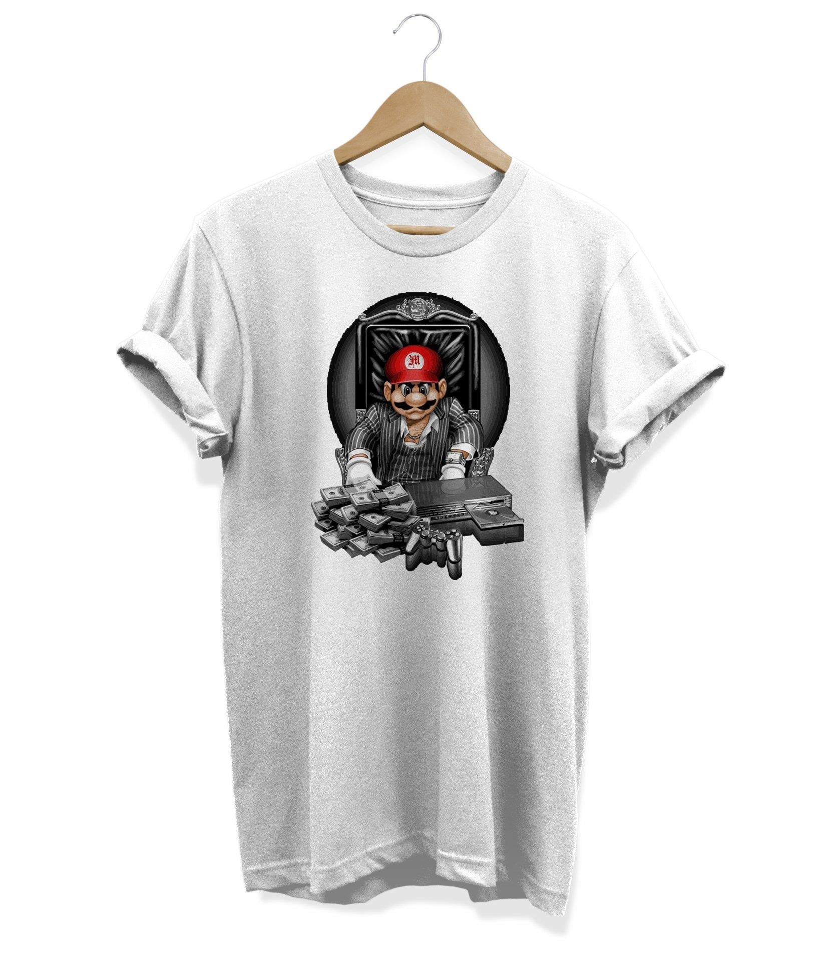 Widi Mario Baskılı T-Shirt Siyah