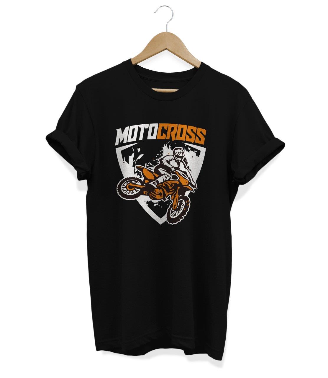Widi Moto Cross Baskılı T_Shirt Siyah