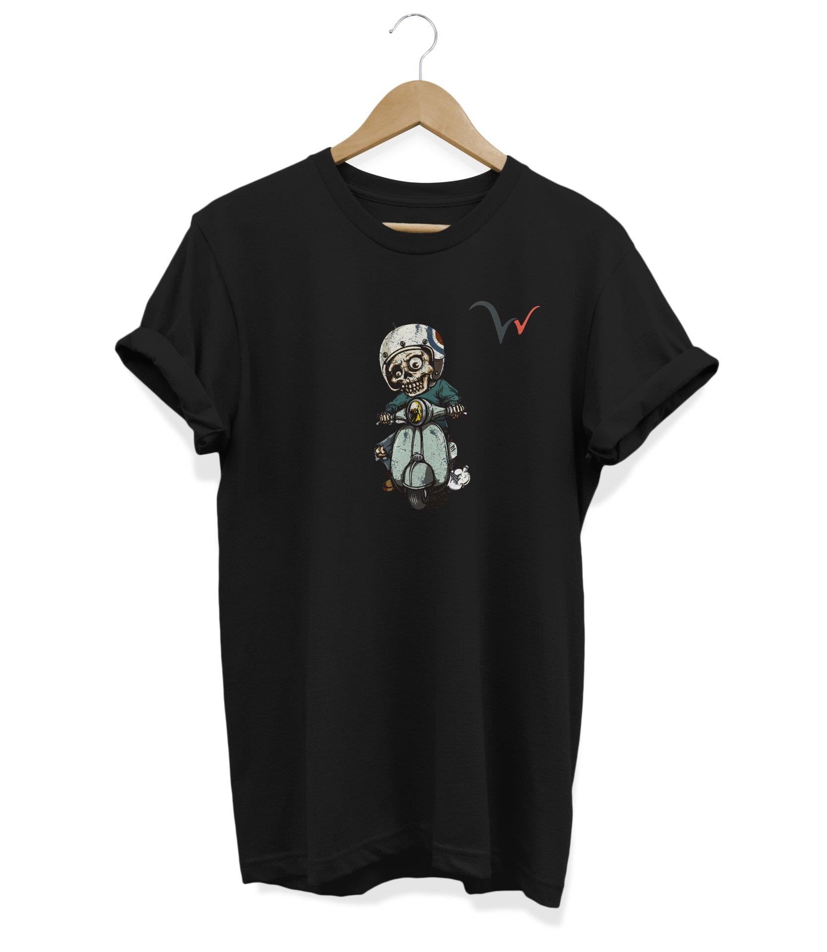 Widi Moto W Baskılı T-Shirt Siyah