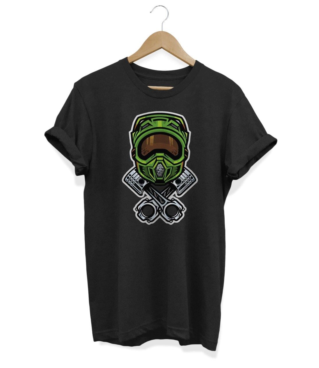 Widi Motocross Baskılı T_Shirt Siyah