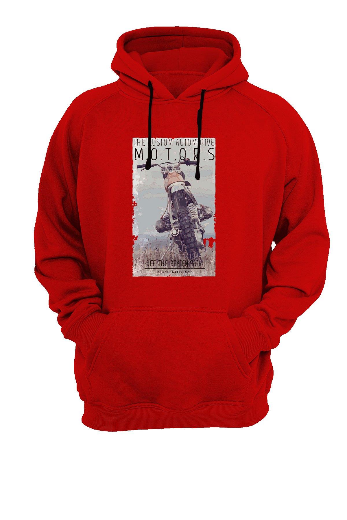 Widi Motor Baskılı Sweatshirt Kırmızı