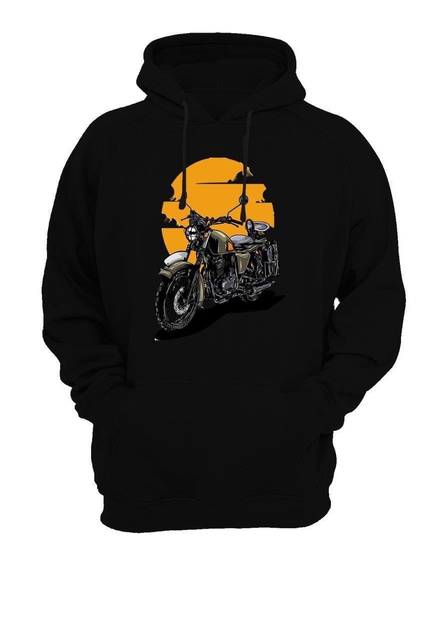 Widi Motor Baskılı Sweatshirt Siyah