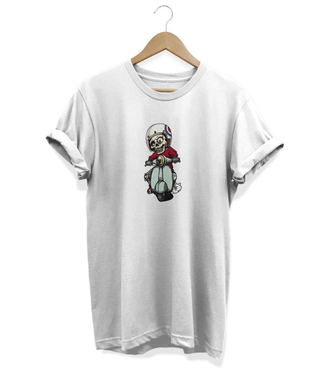 Widi Motor Baskılı T-Shirt Beyaz