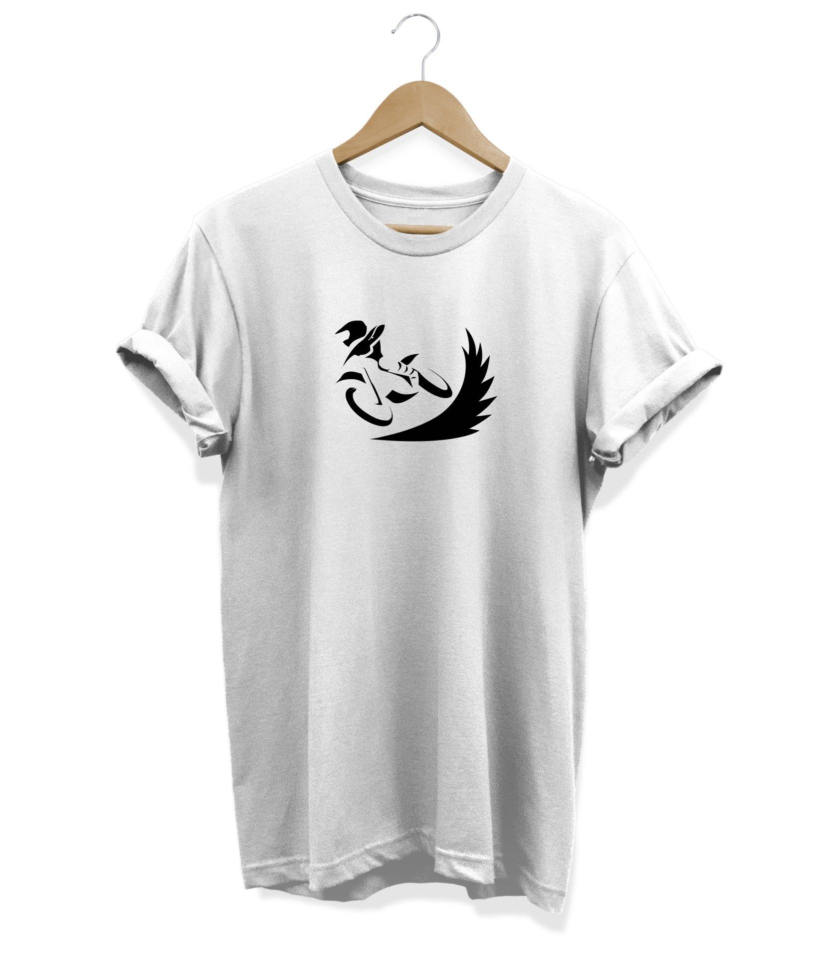 Widi Motor Baskılı T-Shirt Beyaz