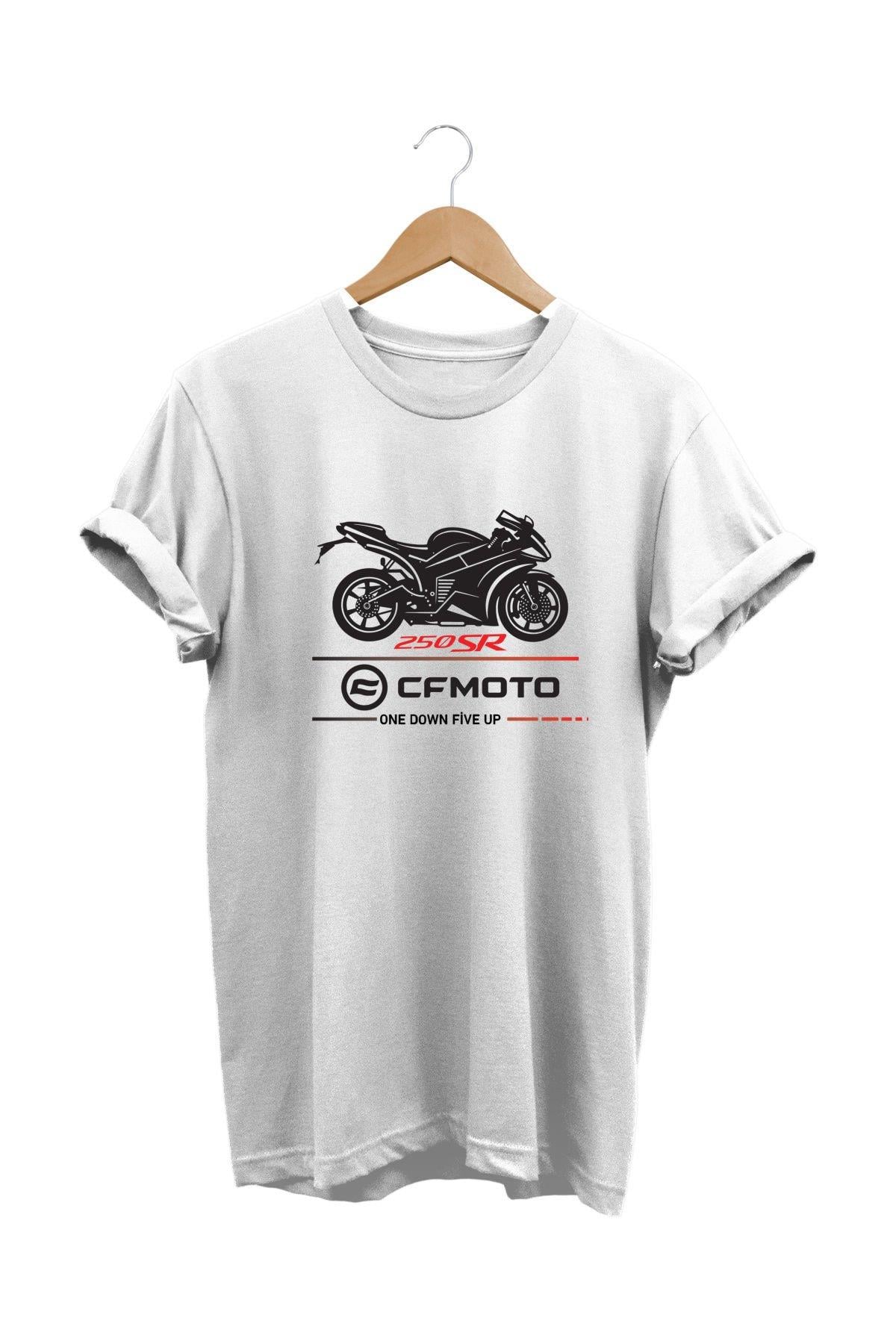 Widi Motor Baskılı T-Shirt Beyaz