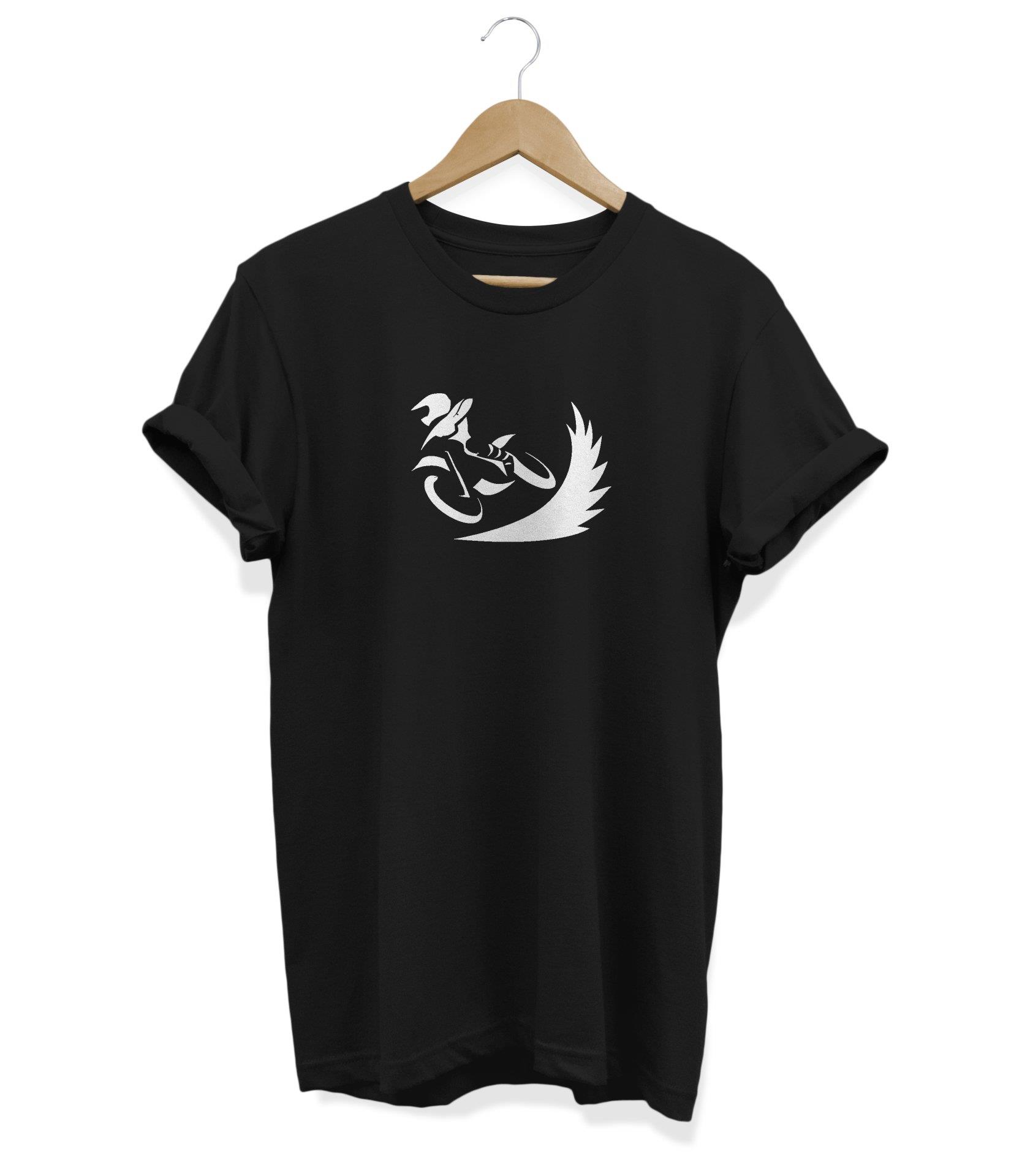 Widi Motor Baskılı T-Shirt Siyah