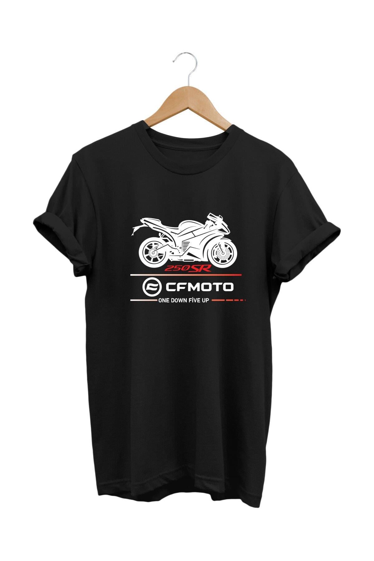 Widi Motor Baskılı T-Shirt Siyah