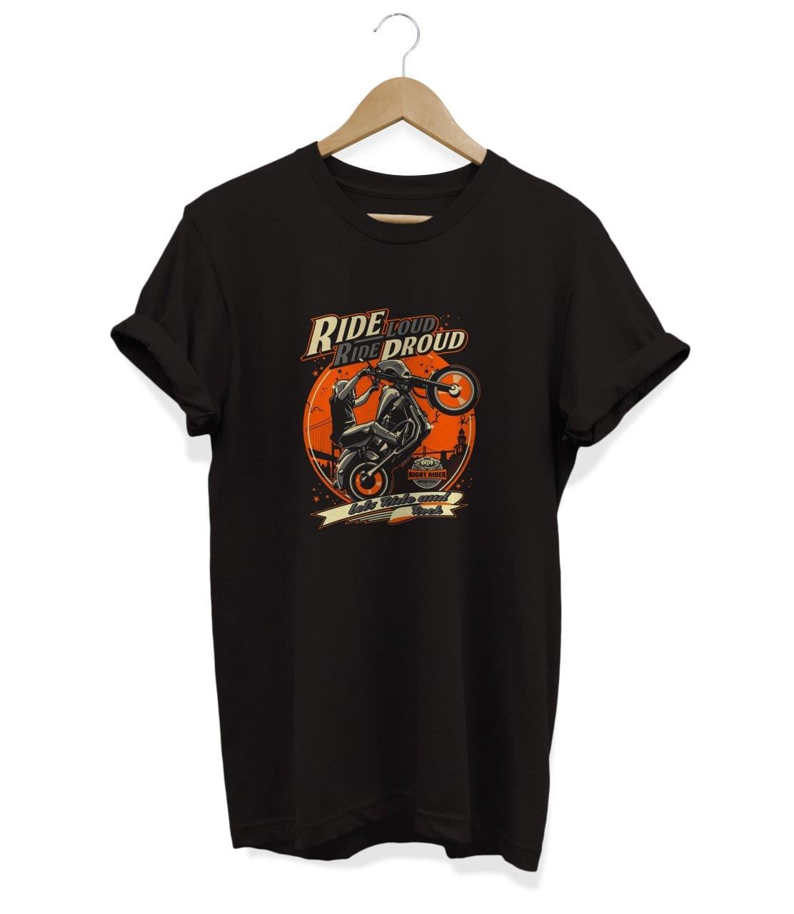 Widi Motor Baskılı T-Shirt Siyah