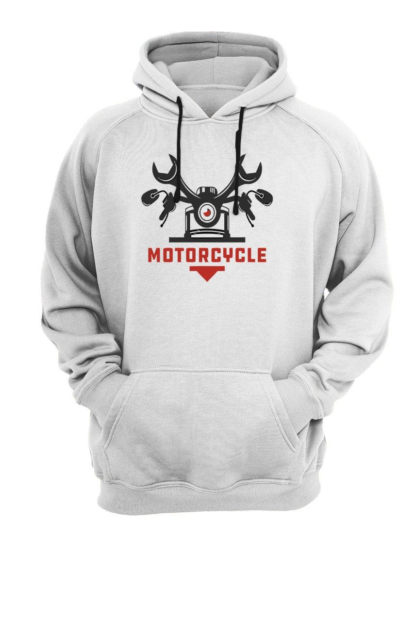 Widi Motor Cycle baskılı Sweatshirt Beyaz