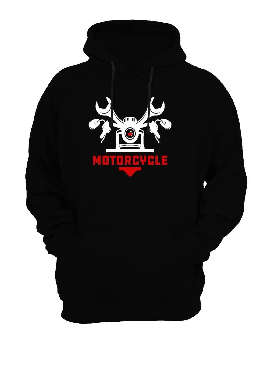 Widi Motor Cycle baskılı Sweatshirt Siyah