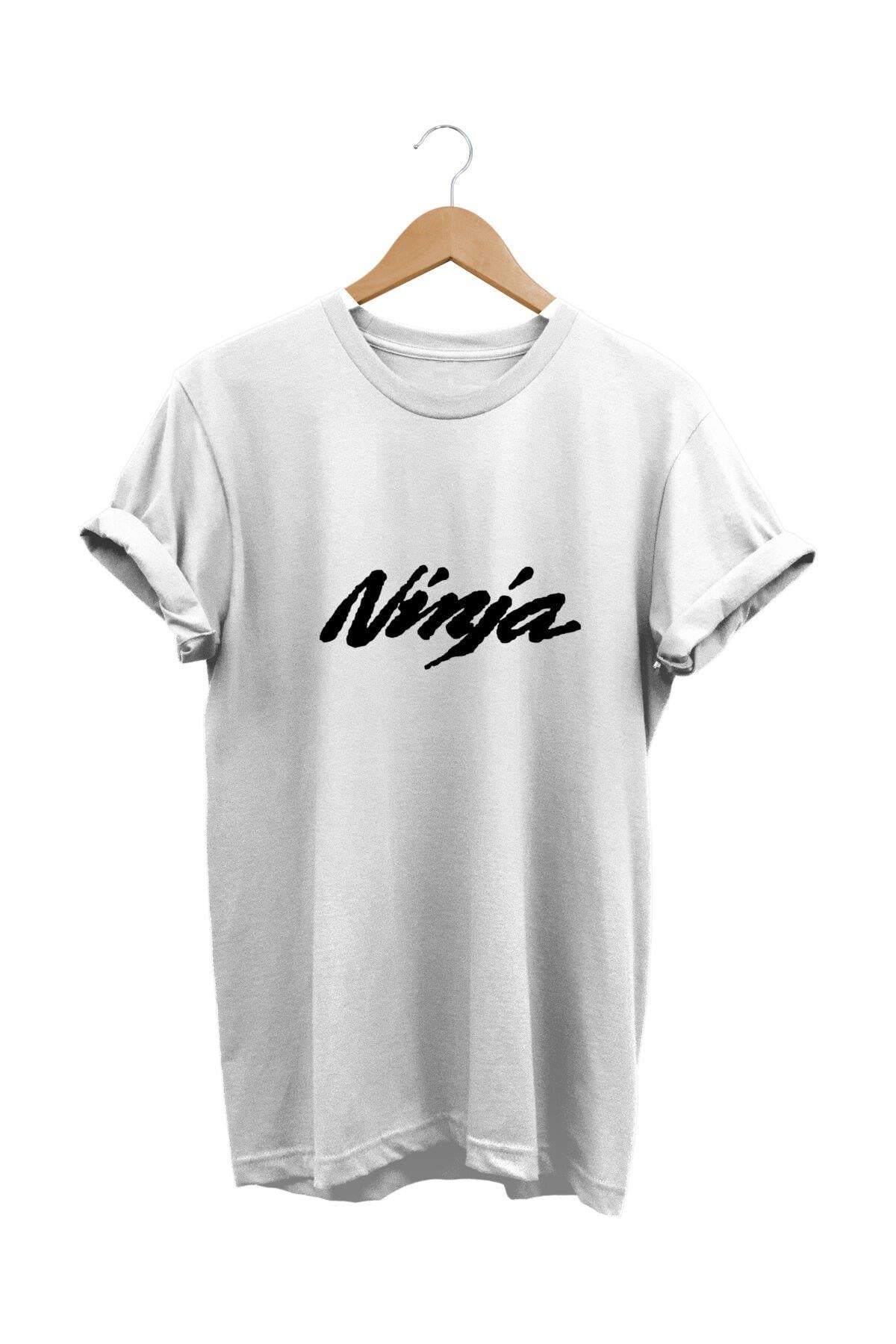 Widi Ninja Baskılı T-Shirt Beyaz