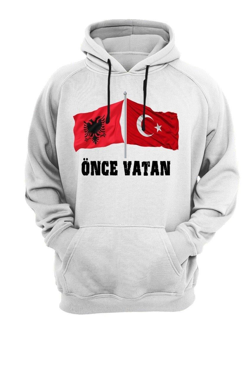 Widi Önce Vatan Baskılı Sweatshirt Beyaz