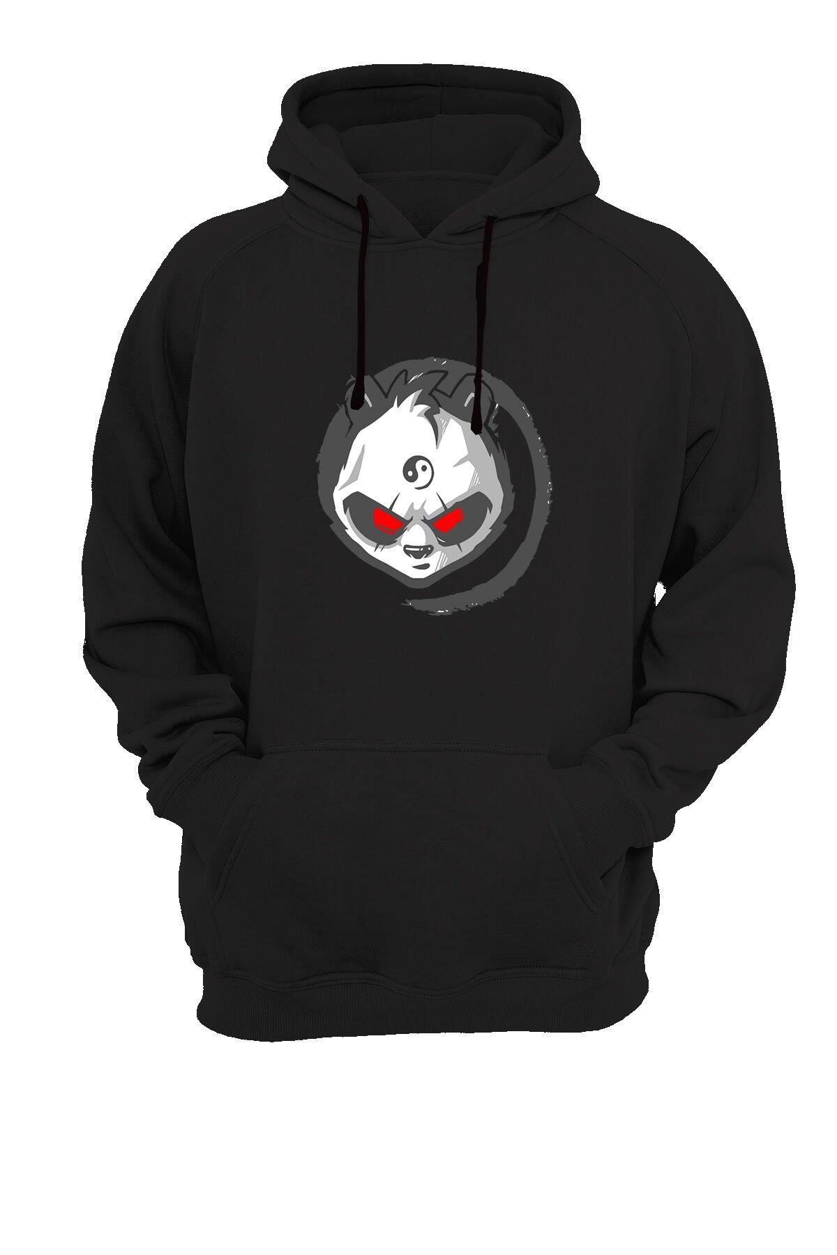 Widi Panda Baskılı Sweatshirt Siyah
