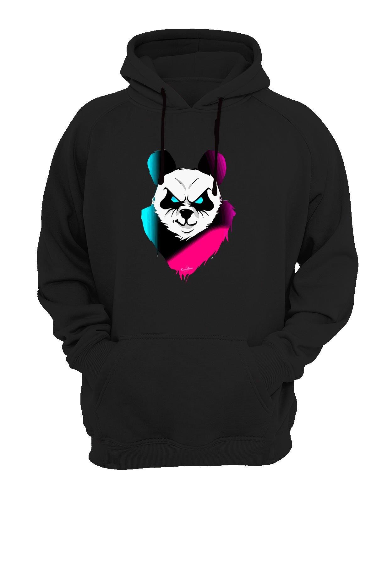 Widi Panda Baskılı Sweatshirt Siyah