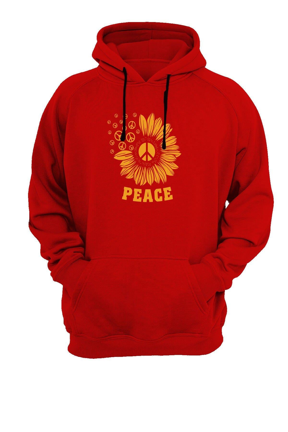 Widi Peace Baskılı Sweatshirt Kırmızı
