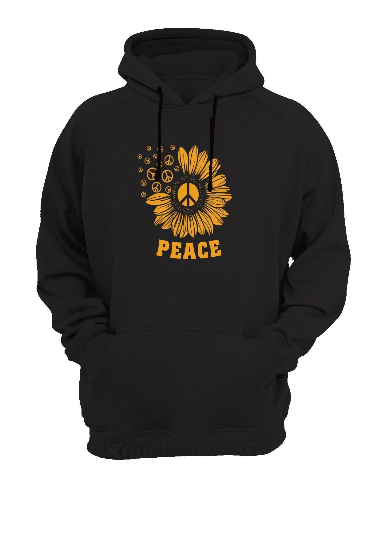 Widi Peace Baskılı Sweatshirt Siyah